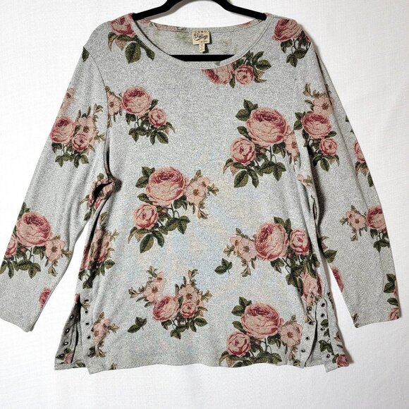 Como Vintage Woman Womens Top Sz1X Pull Over Long Sleeve Soft Knit Cottagecore - Picture 1 of 13